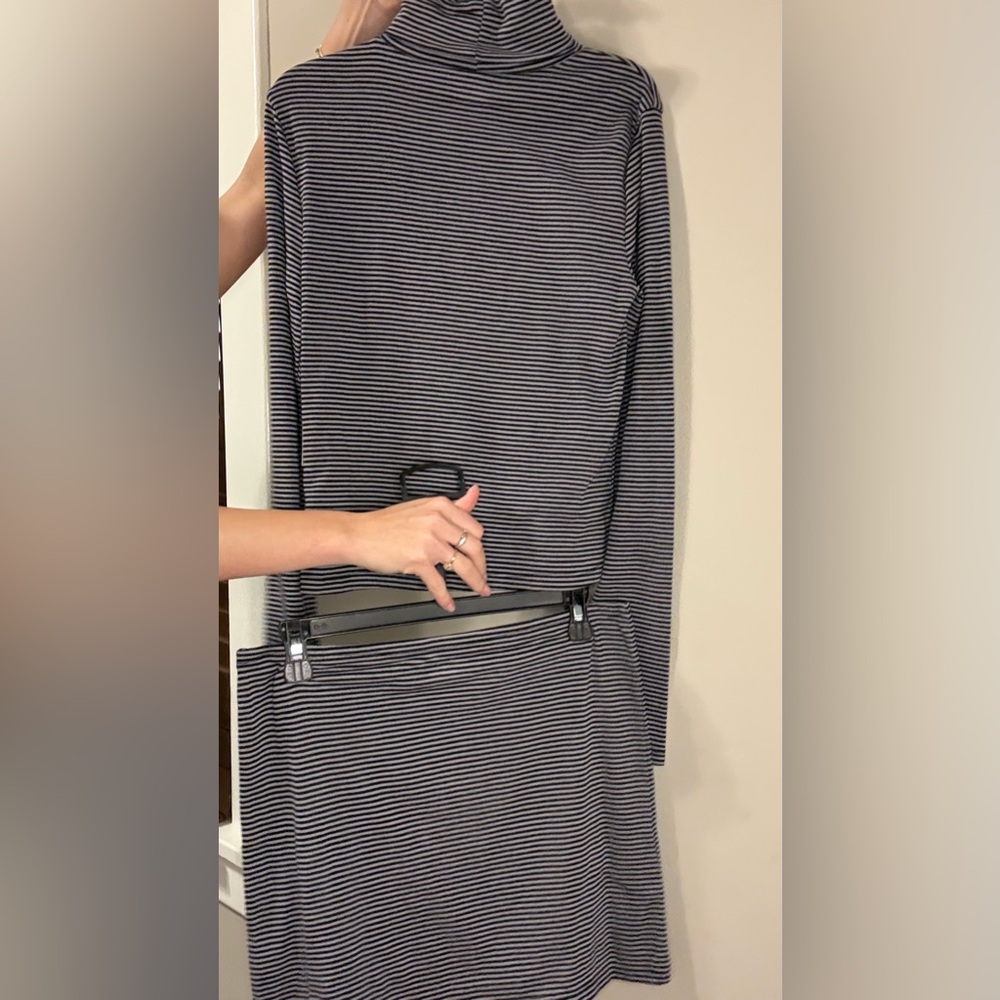 No Boundaries Black and White Striped Long Sleeve Dress